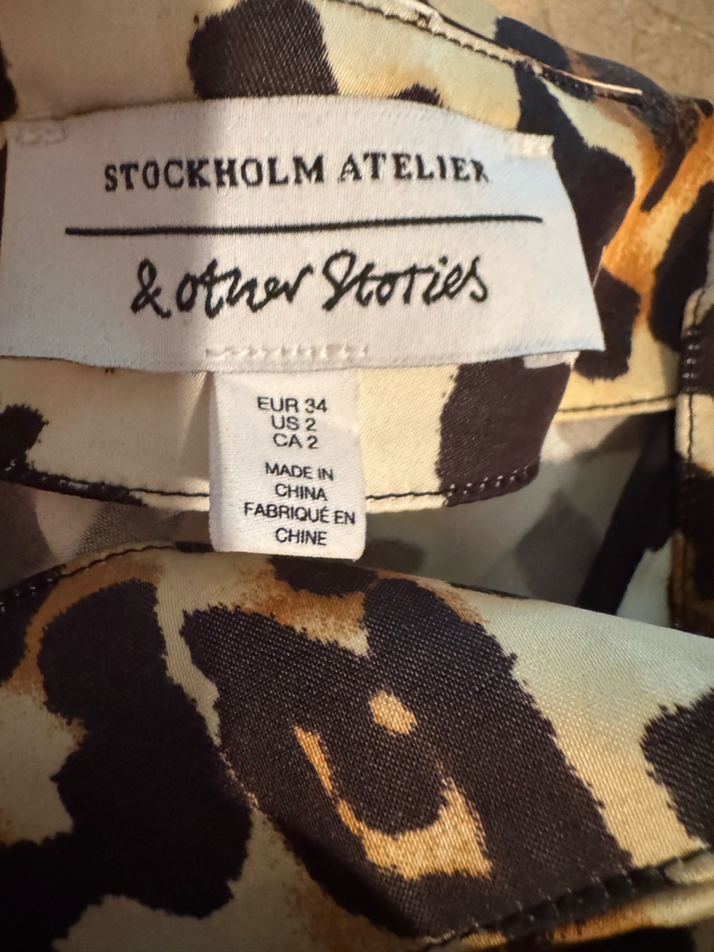 & Other Stories Leopard Print Satin Midi Skirt – Size 2 (NWOT) - Picture 4 of 5